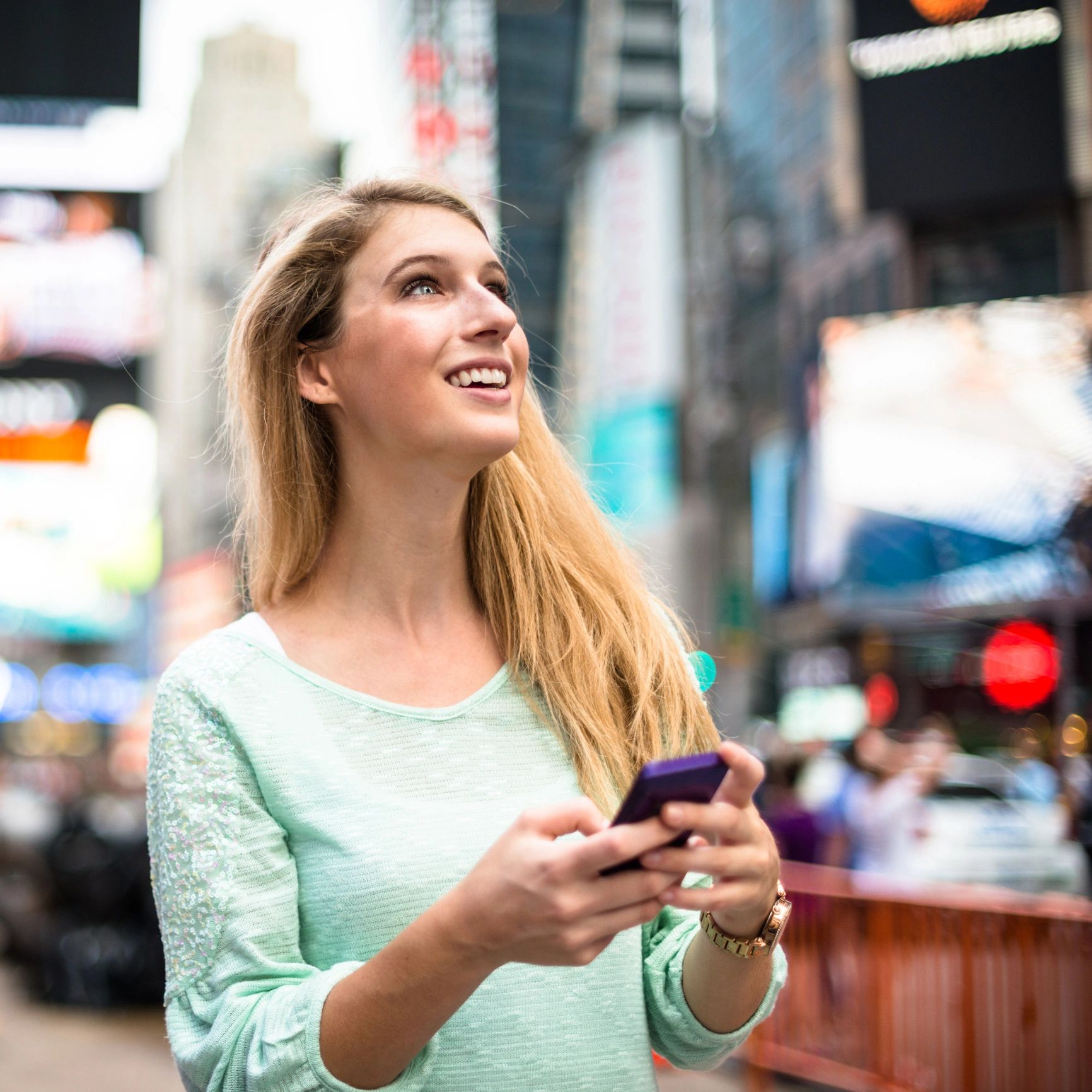 Smiling traveler portrait